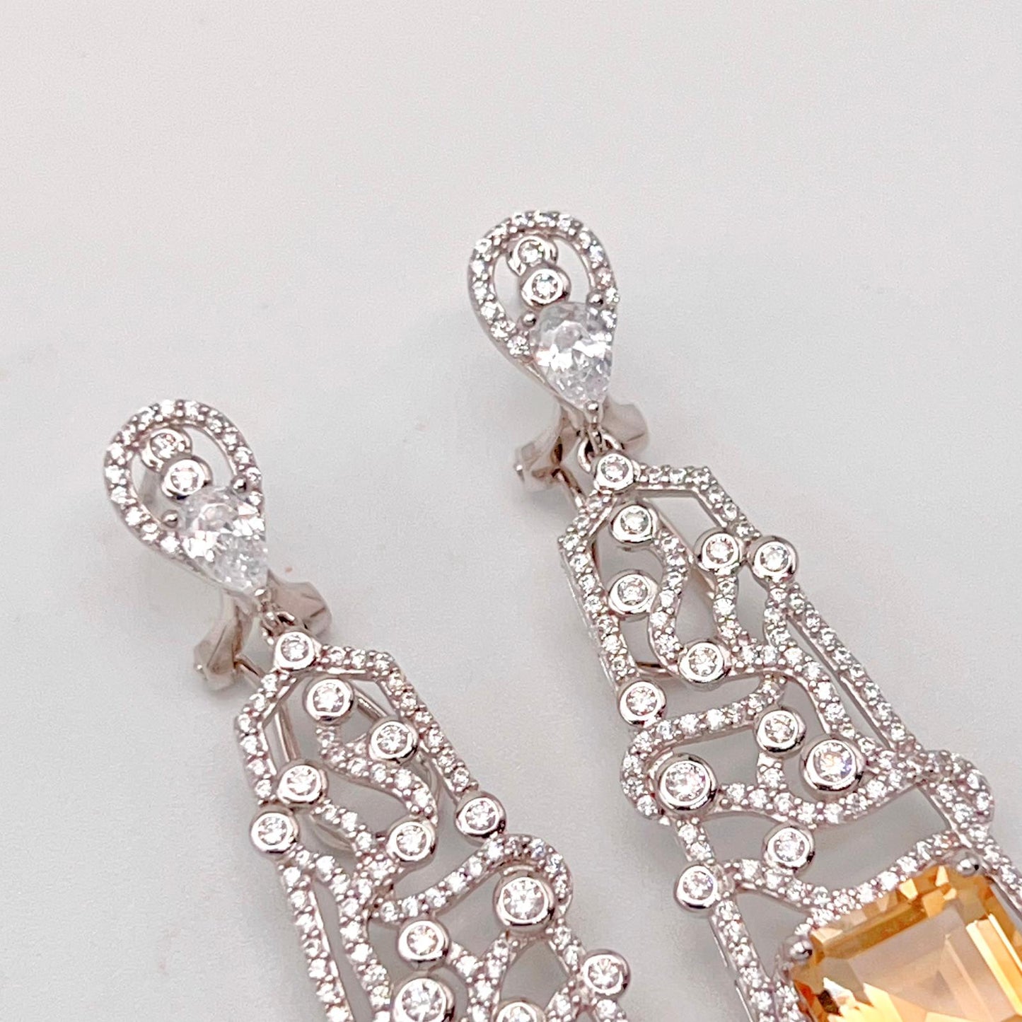 Citrine Art Deco Drops 925