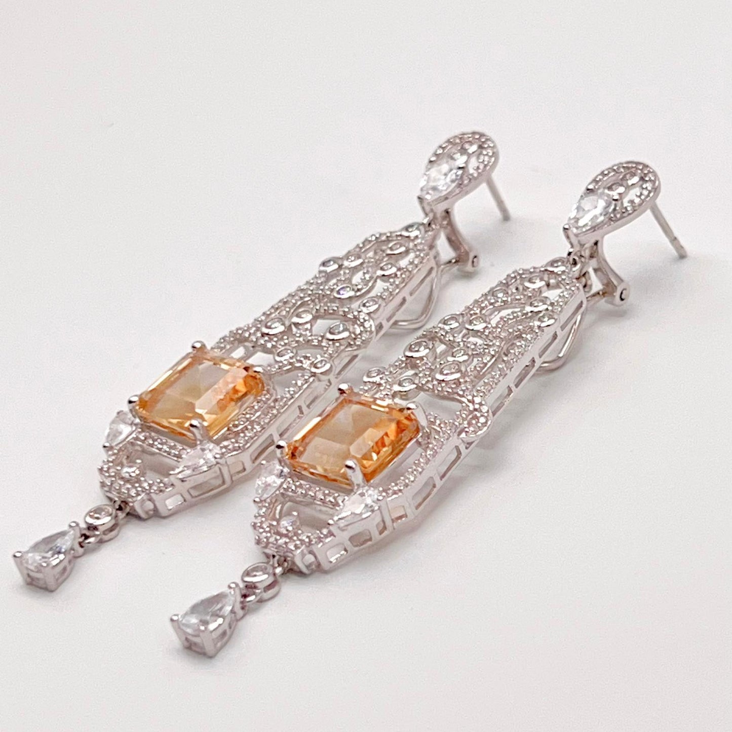 Citrine Art Deco Drops 925