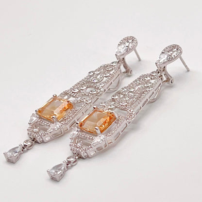 Citrine Art Deco Drops 925