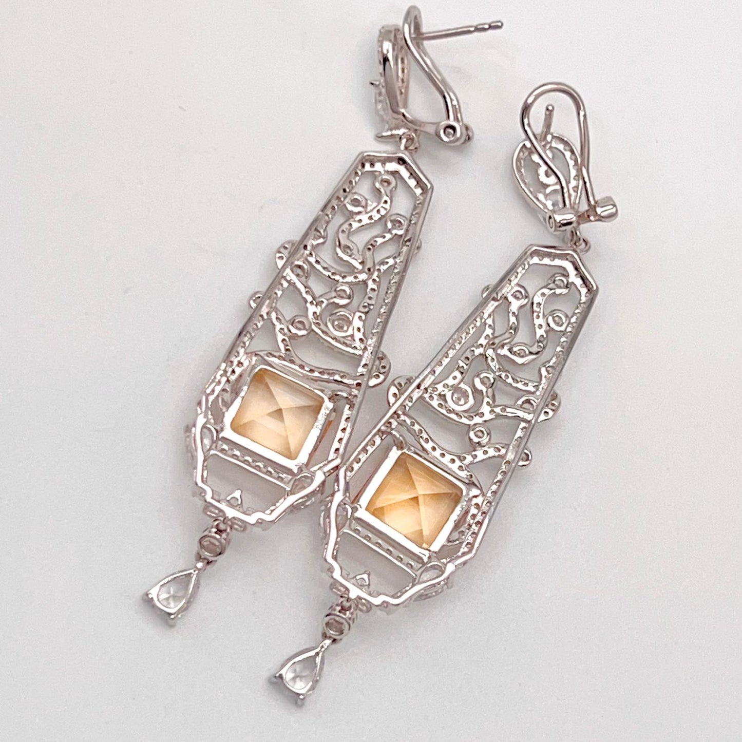 Citrine Art Deco Drops 925