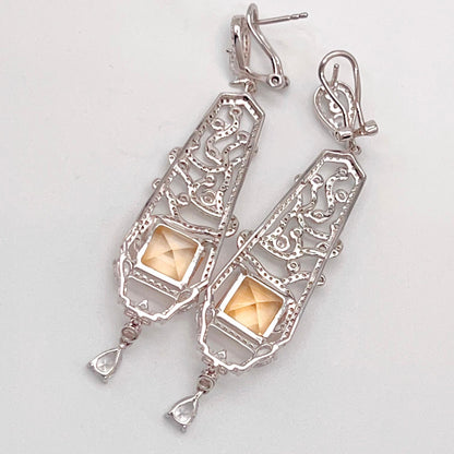 Citrine Art Deco Drops 925