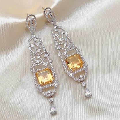 Citrine Art Deco Drops 925