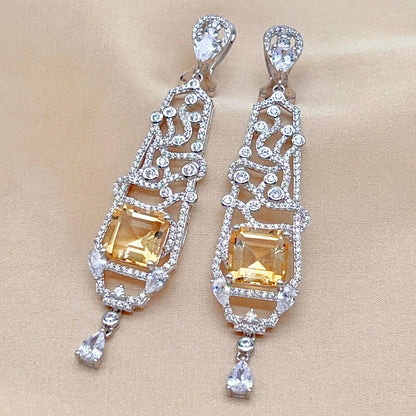Citrine Art Deco Drops 925