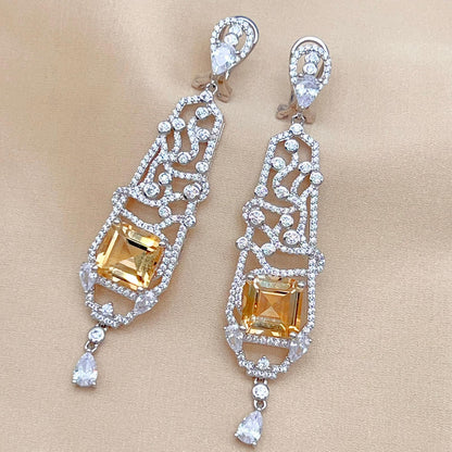 Citrine Art Deco Drops 925