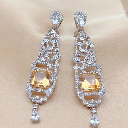 Citrine Art Deco Drops 925