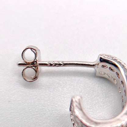 Cultured Pearl Halo Hoop Earrings Silver 925