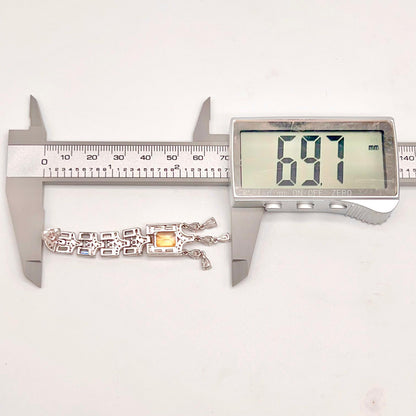 Citrine Art Deco Long Dangle Earrings