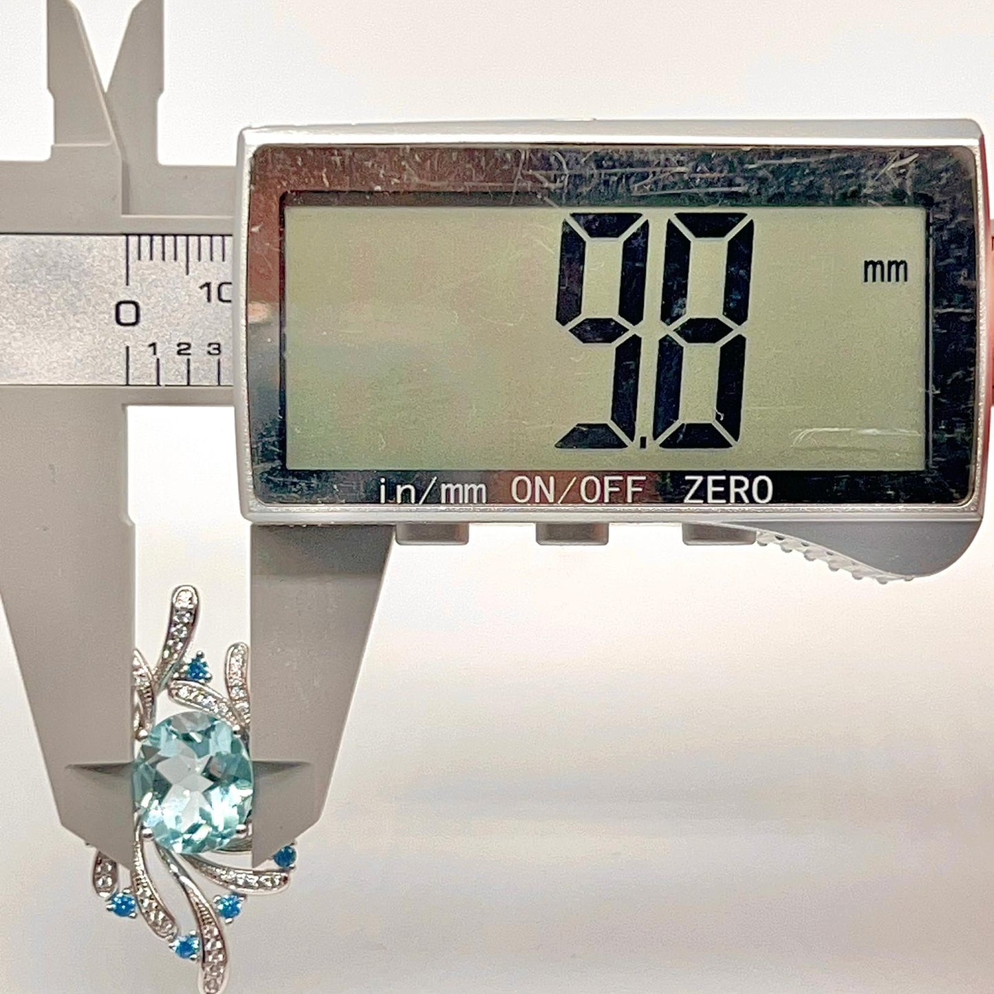 Blue Topaz Swirl Pendant Necklace Silver 925