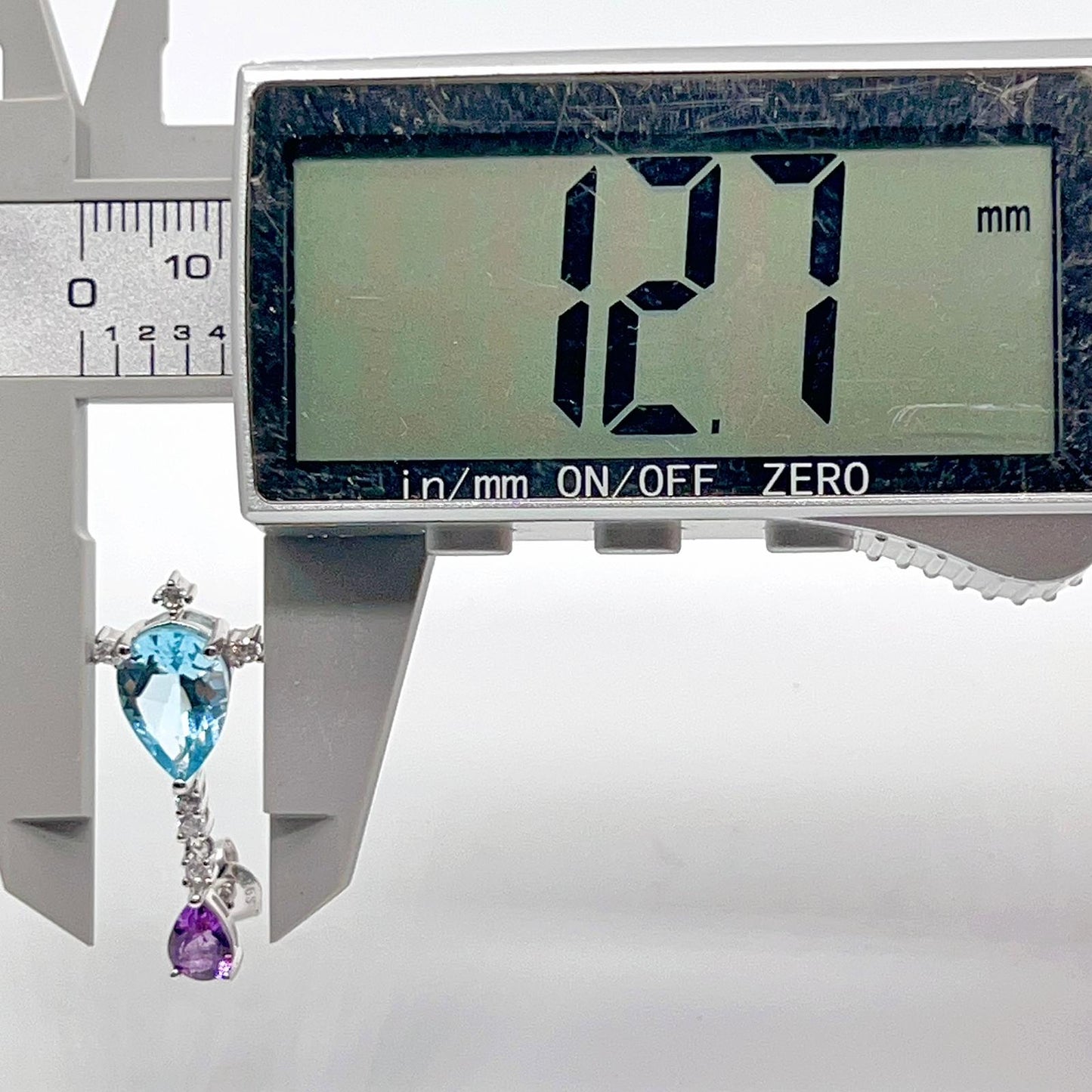 Amethyst Blue Topaz Pear Drop Earrings Silver 925