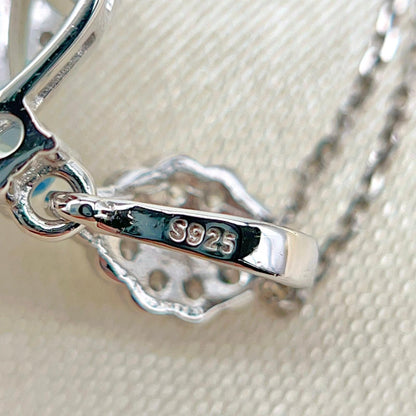 Topaz Rectangle Filigree Pendant Necklace Silver 925