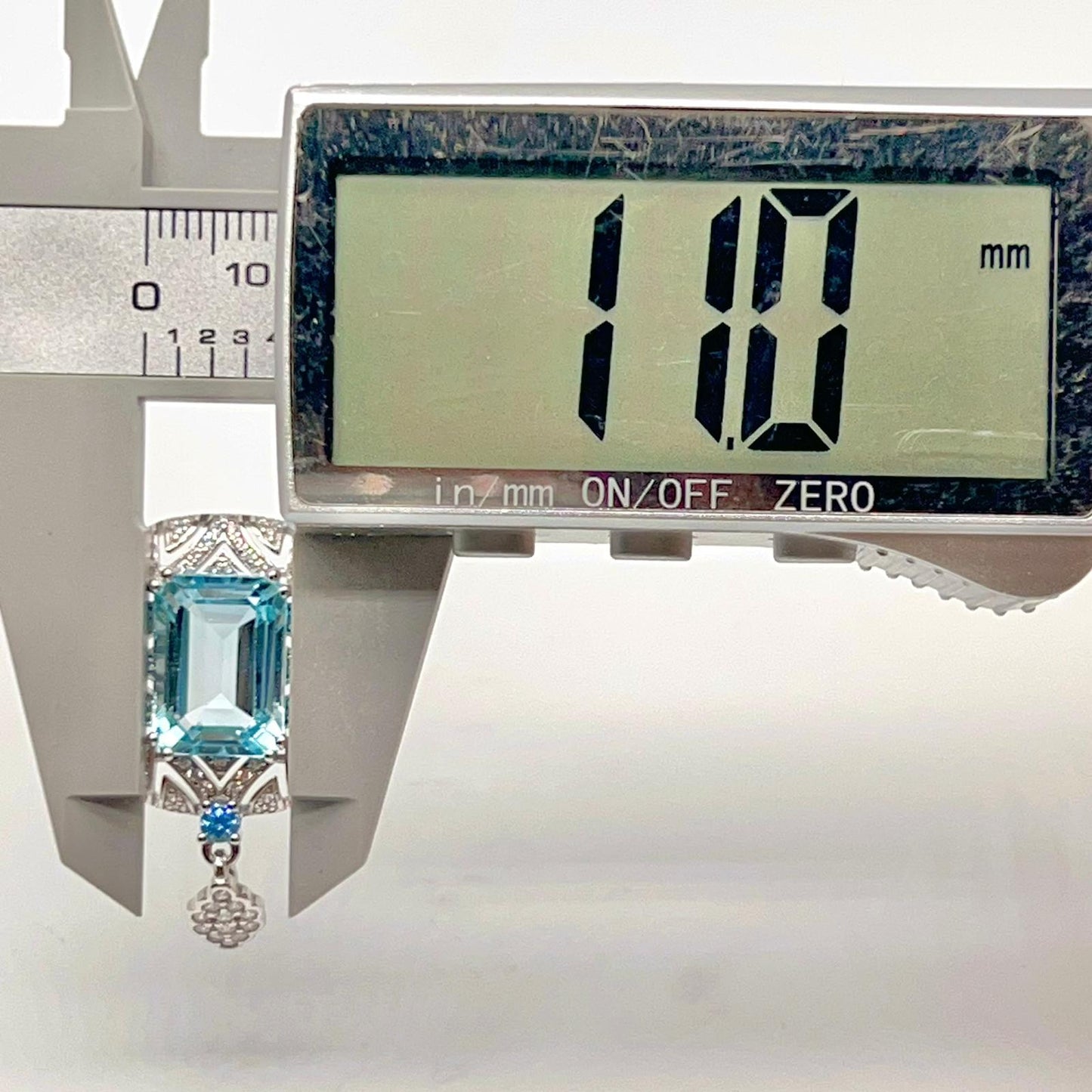 Topaz Rectangle Filigree Pendant Necklace Silver 925