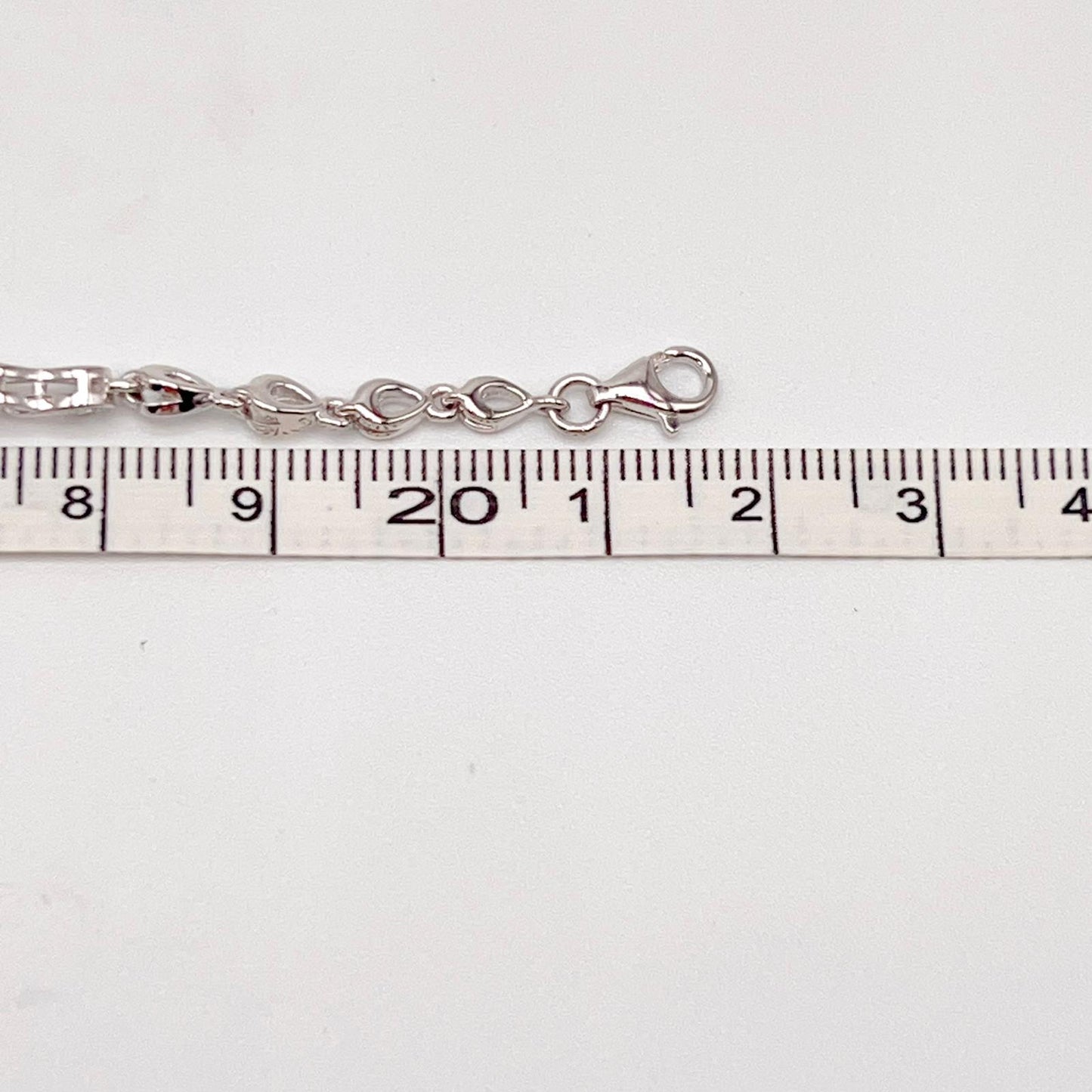 Oval Garnet Infinity Link Bracelet Silver 925