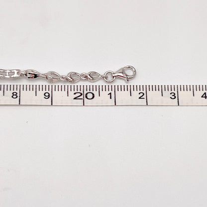 Oval Garnet Infinity Link Bracelet Silver 925