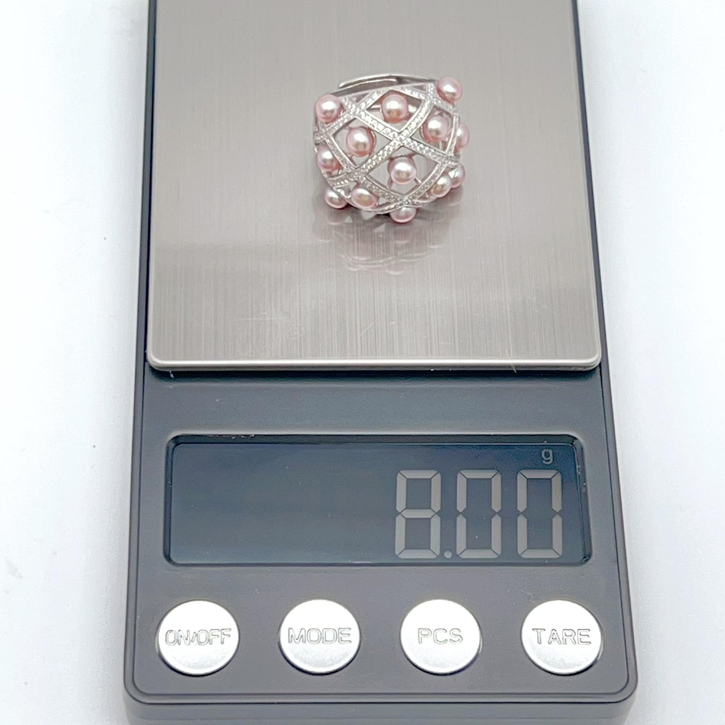 Retro Wind. Ring of Multi Pearl Purple Edition in Silver 925