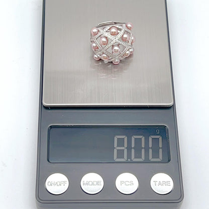 Retro Wind. Ring of Multi Pearl Purple Edition in Silver 925