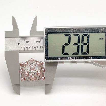 Retro Wind. Ring of Multi Pearl Purple Edition in Silver 925