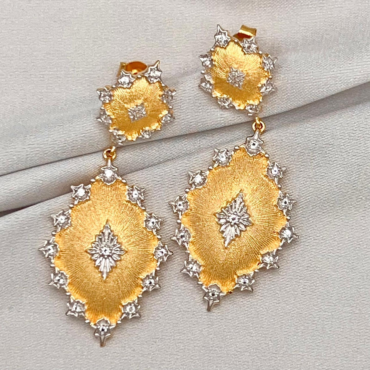 Citrine Dangle Earrings in Silver 925