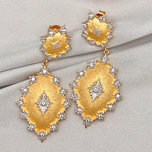 Citrine Dangle Earrings in Silver 925