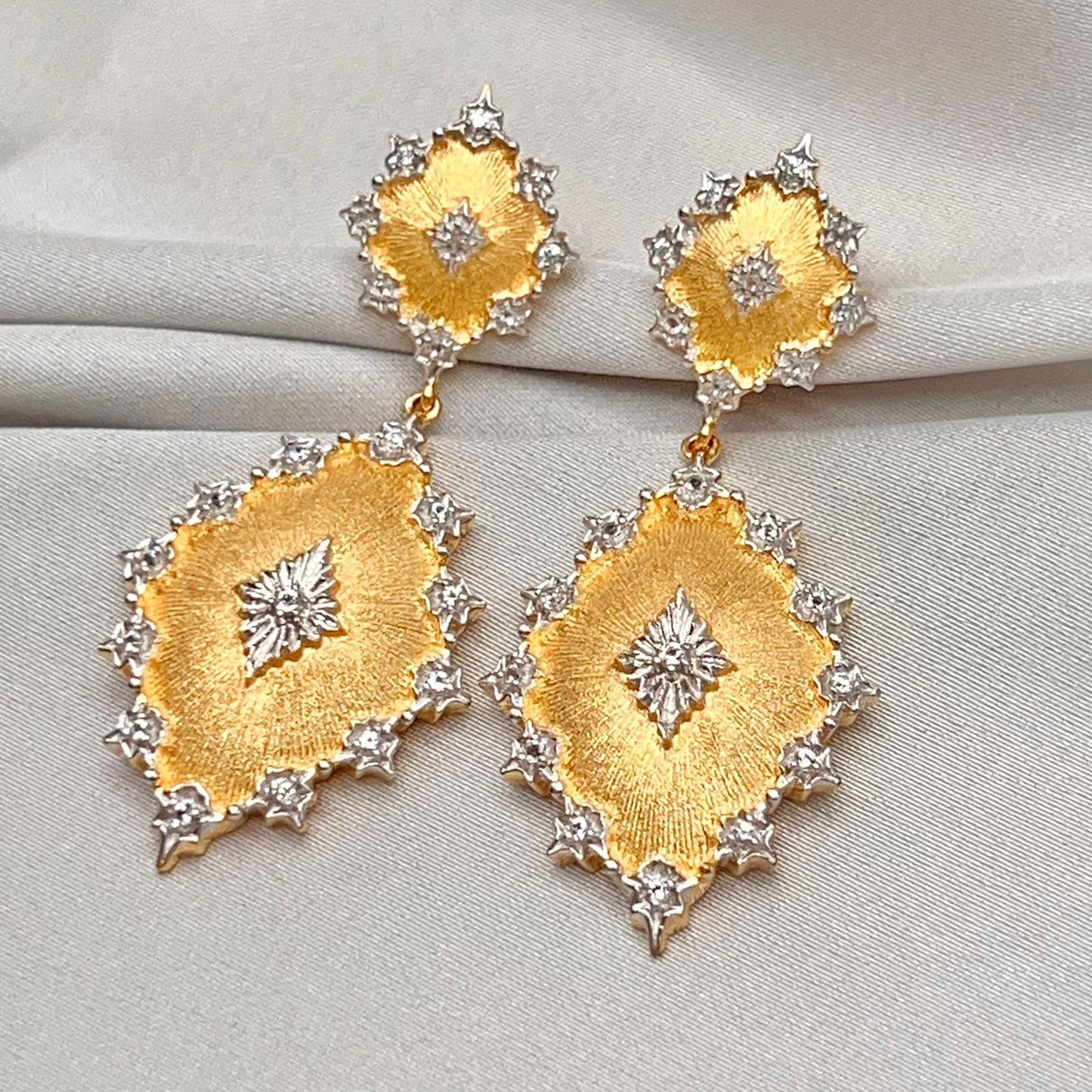 Citrine Dangle Earrings in Silver 925