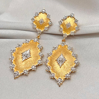 Citrine Dangle Earrings in Silver 925