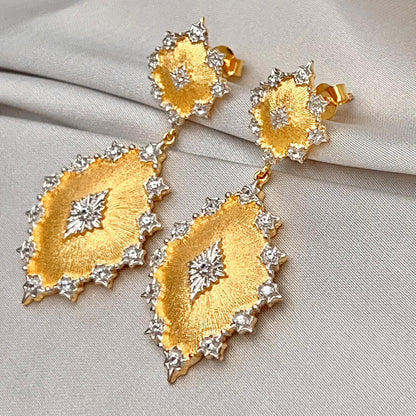 Citrine Dangle Earrings in Silver 925