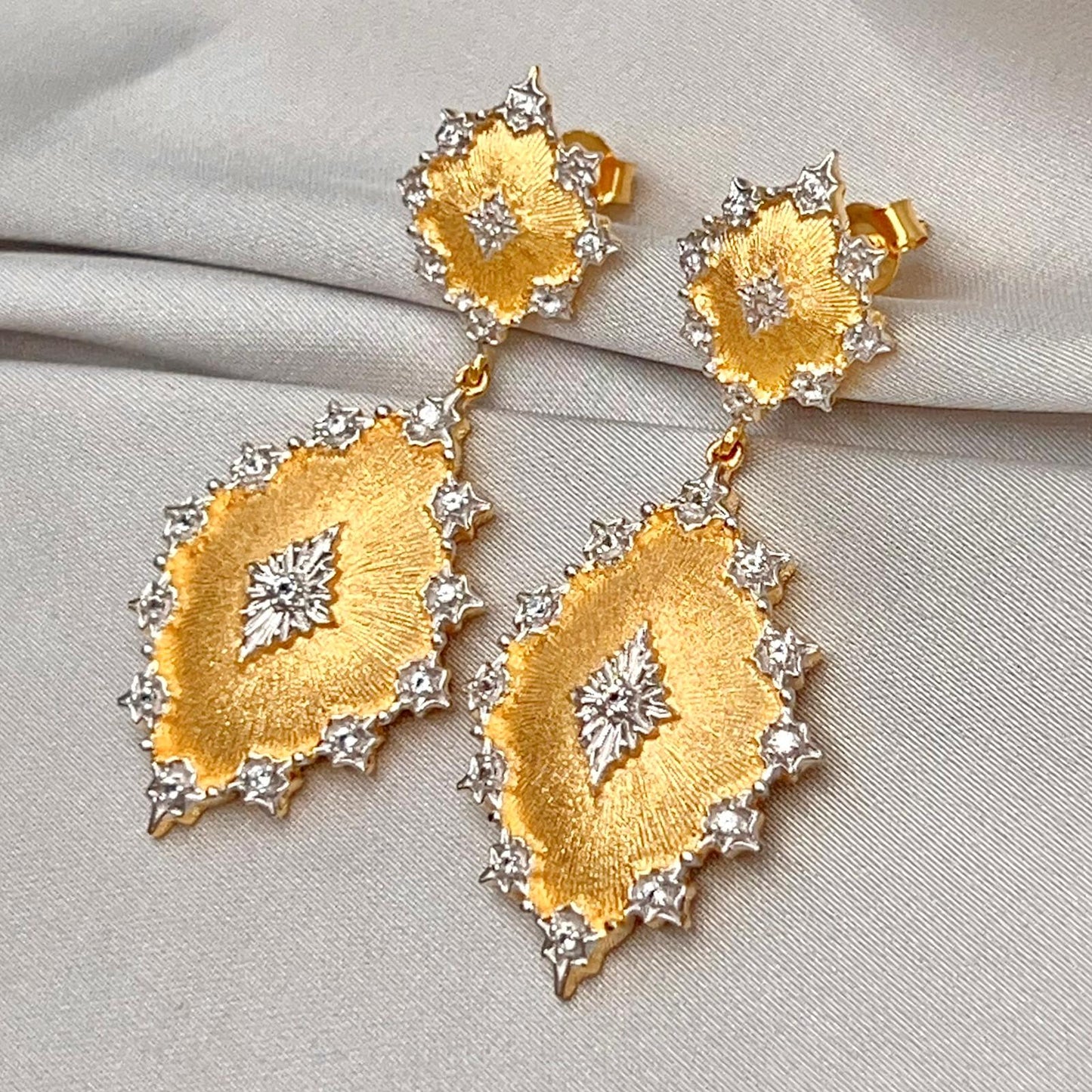 Citrine Dangle Earrings in Silver 925