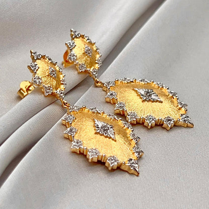 Citrine Dangle Earrings in Silver 925