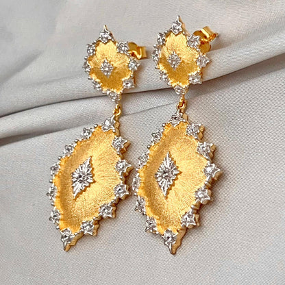 Citrine Dangle Earrings in Silver 925