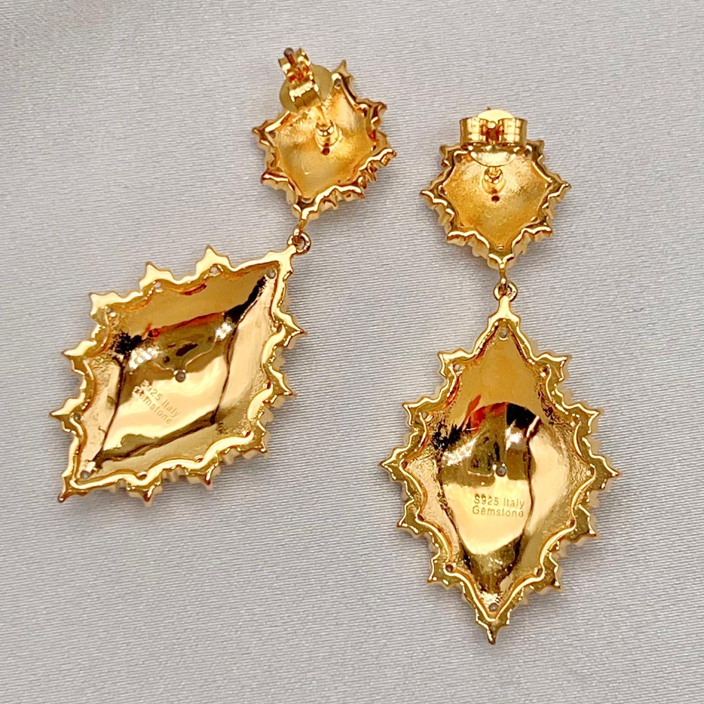Citrine Dangle Earrings in Silver 925