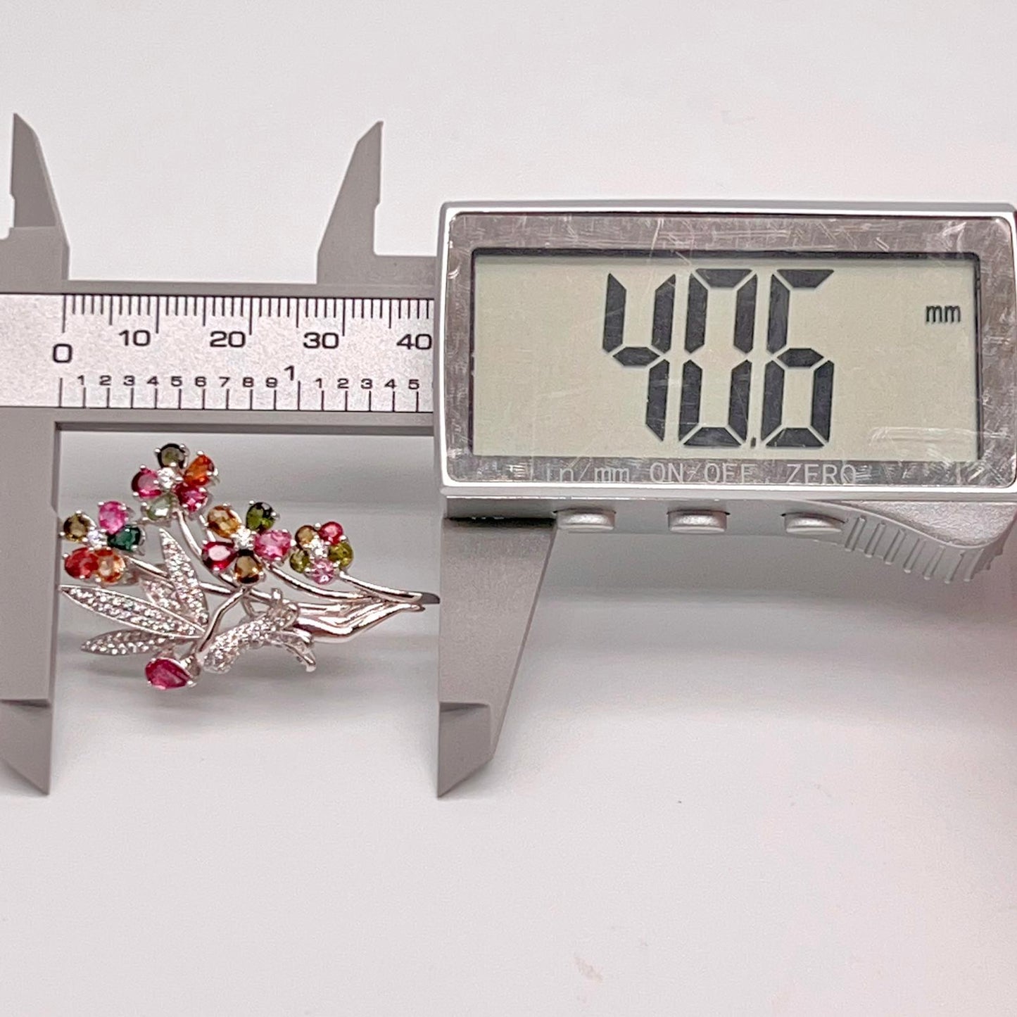 Multi-Color Tourmaline Fairy Brooch Pendant Silver