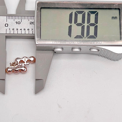 Pink Pearl Linear Cluster Ring & Earring Set Silver 925