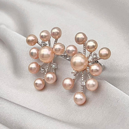 Pink Pearl & Diamond Accent Radial Jewelry Set