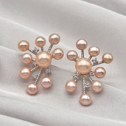 Pink Pearl & Diamond Accent Radial Jewelry Set