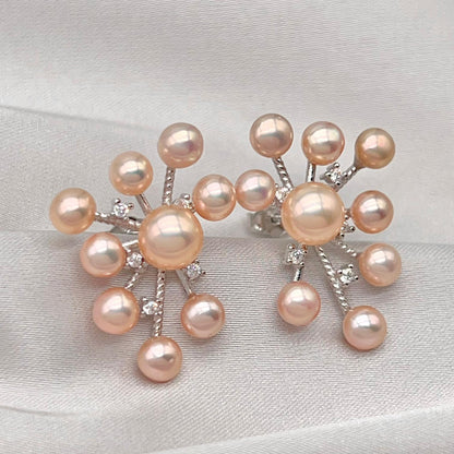 Pink Pearl & Diamond Accent Radial Jewelry Set