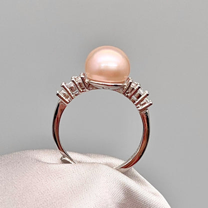 Pink Pearl & Diamond Accent Radial Jewelry Set