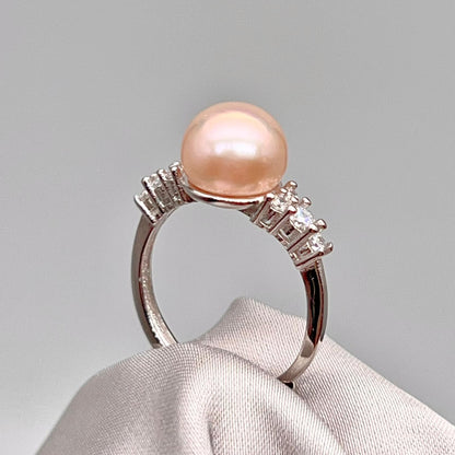 Pink Pearl & Diamond Accent Radial Jewelry Set