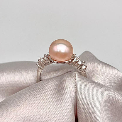 Pink Pearl & Diamond Accent Radial Jewelry Set