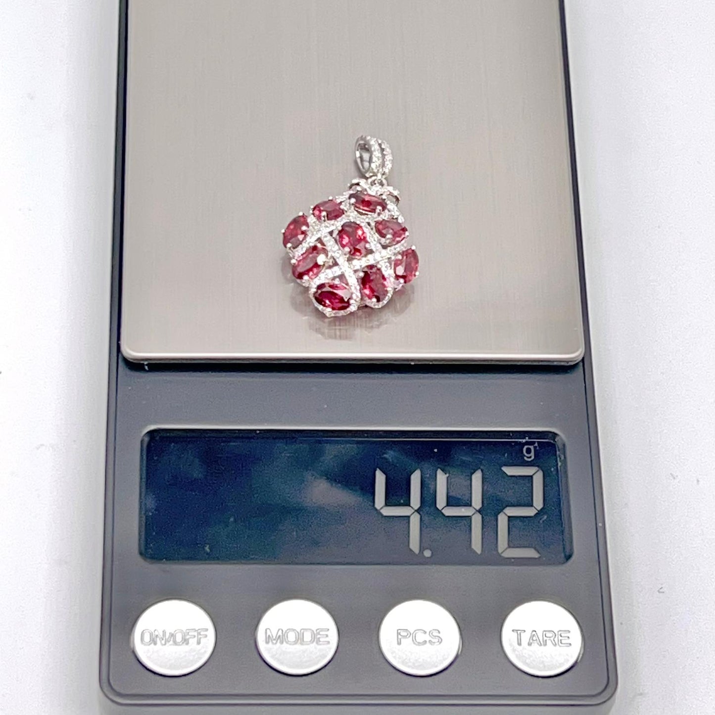 Diamond-Shape Lattice Pendant Necklace Silver 925