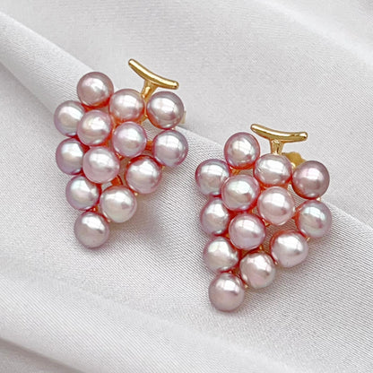 Pink Pearl & Gold Grapevine Jewelry Set