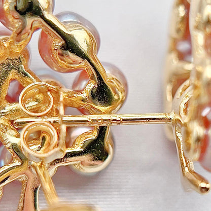 Pink Pearl & Gold Grapevine Jewelry Set