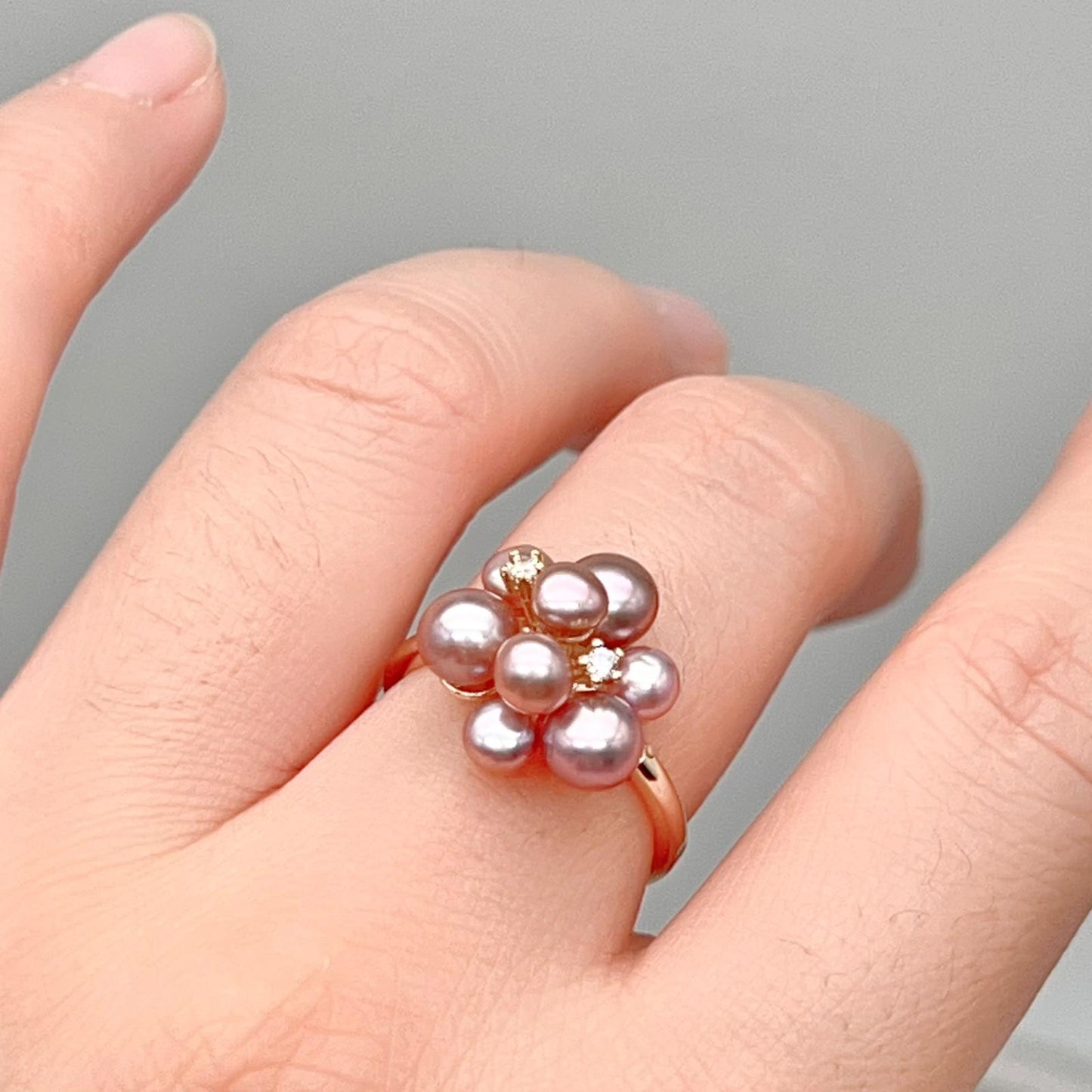 Pink Pearl & Gold Grapevine Jewelry Set