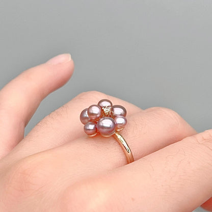 Pink Pearl & Gold Grapevine Jewelry Set