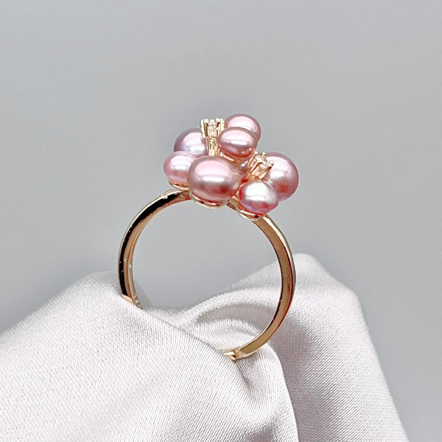 Pink Pearl & Gold Grapevine Jewelry Set