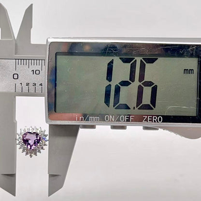 Contemporary Cocktail . Earring and Ring in heart shape of Amethyst in Silver 925