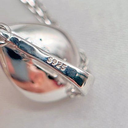 Contemporary Cocktail. Necklace in Amethyst in Oval Shape in Silver 925