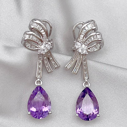 Contemporary Cocktail. Earring of Amethyst in Silver 925