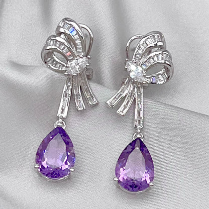 Contemporary Cocktail. Earring of Amethyst in Silver 925