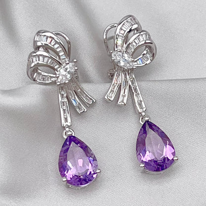 Contemporary Cocktail. Earring of Amethyst in Silver 925