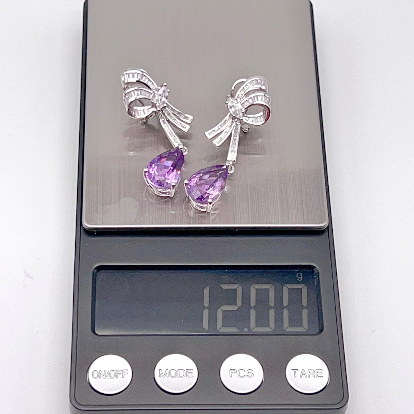 Contemporary Cocktail. Earring of Amethyst in Silver 925