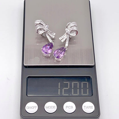 Contemporary Cocktail. Earring of Amethyst in Silver 925